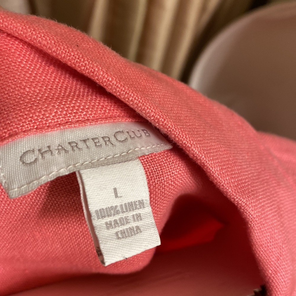 Charter Club 100% Linen Melon jacket -Large-Bundle for more discount! - Picture 10 of 10